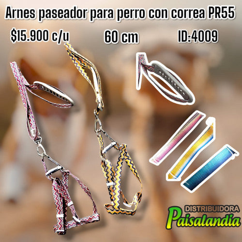 Arnés paseador para perro con correa PR55 (UND)