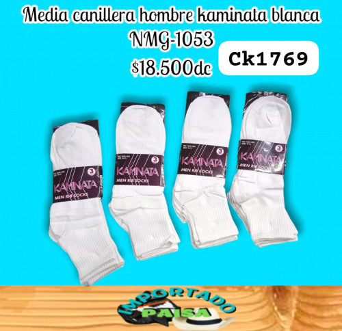 Media canillera hombre Kaminata blanca NMG-1053