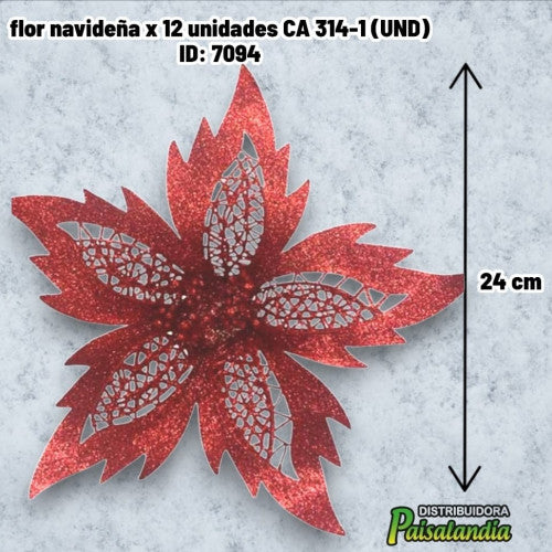flor navideña x 12 unidades CA 314-1 (UND)