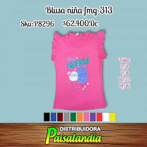 Camisa niña zurcida pedreria fmg313