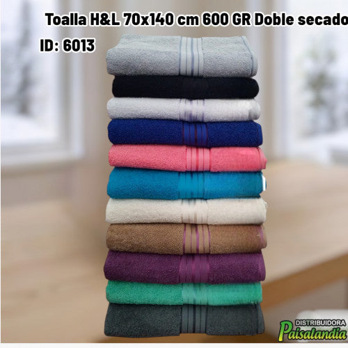 Toalla H&L 70x140 cm 600 GR Doble secado (UND)
