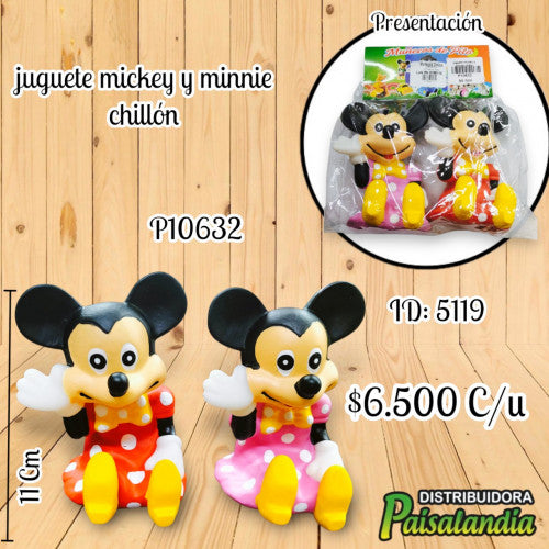juguete mickey y minnie chillón (UND)