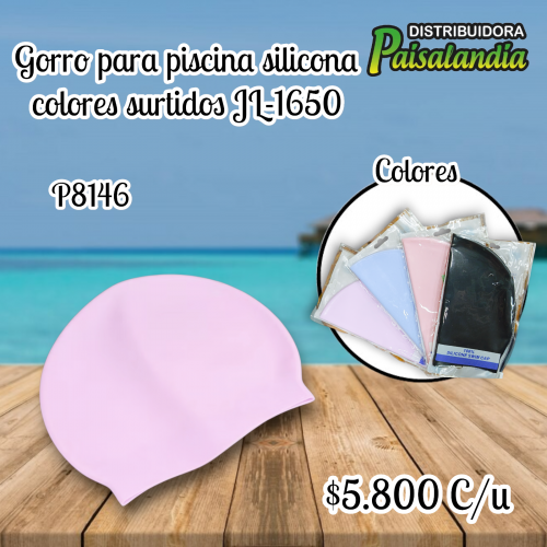 Gorro para piscina silicona colores surtidos JL-1650