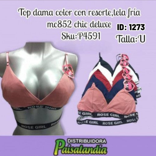 Top dama color con resorte y tela fria mc852 chic deluxe (DC)