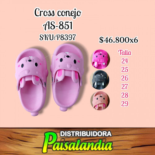 Cross conejo talla 24-29 AS851 (SOLO VENTA X 6 UNIDADES)