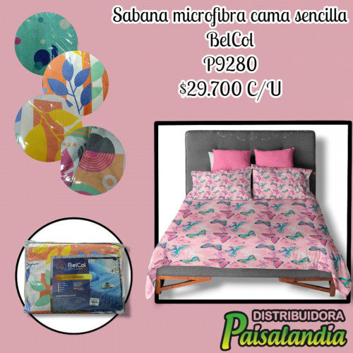 Sabana microfibra cama sencilla BelCol (UND)
