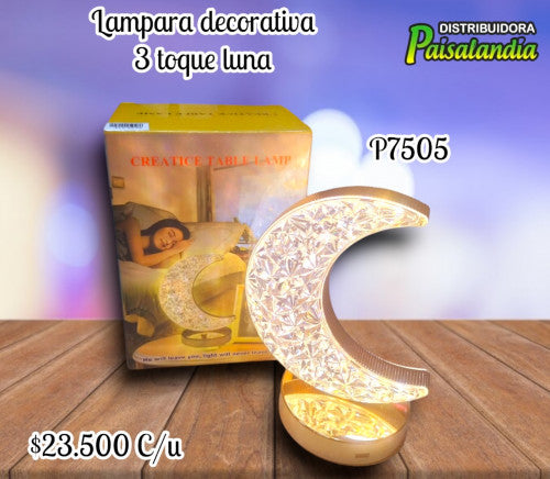 Lampara decorativa 3 toque luna PL24-214