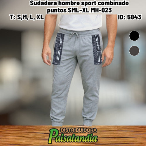 Sudadera hombre sport combinado puntos SML-XL MH-023 (UND)