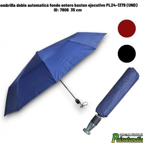 Sombrilla doble automaticá fondo entero baston ejecutivo PL24-1379 (UND)