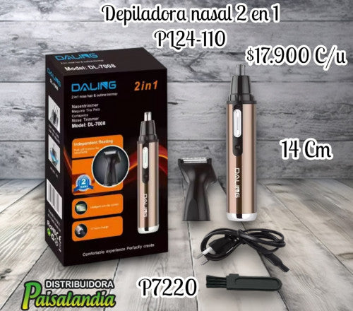 Depiladora nasal eléctrica 2 en 1 PL24-110 (UND)