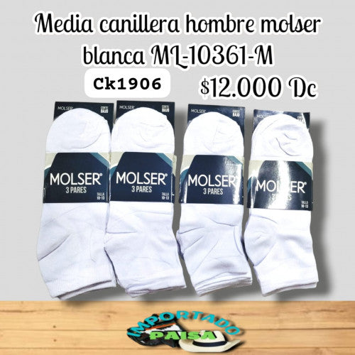 Media canillera hombre Molser blanca ML-10361-M