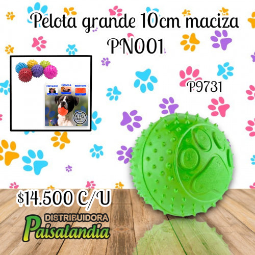 Pelota mascota grande 10cm maciza PN001 (UND)
