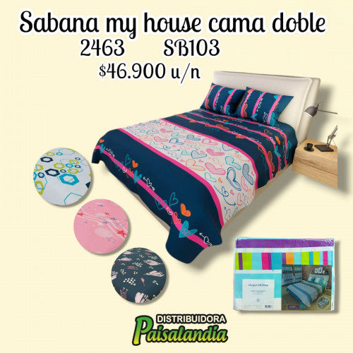 Sábana ELEGANTHOME cama doble 023 Estampada (UND)