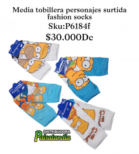 Media tobillera personajes SURTIDA  fashion socks