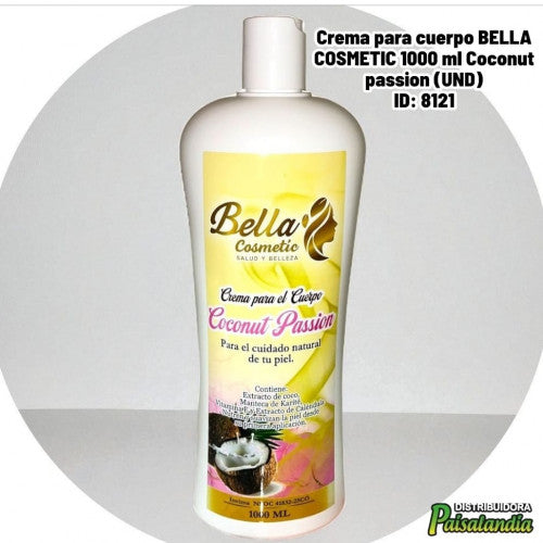 Crema para cuerpo BELLA COSMETIC 1000 ml Coconut passion (UND)