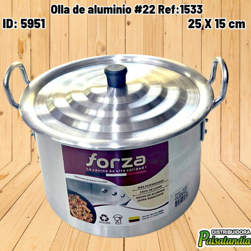 Olla de aluminio #22 Ref:1533 (UND)