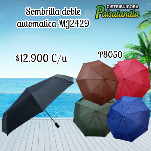 Sombrilla doble automatica MJ2429 (UND)