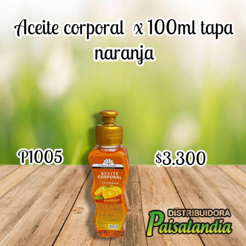 Aceite corporal x100 ml tapa naranja (UND)