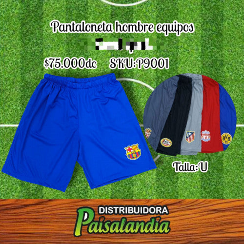 Pantaloneta hombre equipos talla unica(carol sport) (DC)