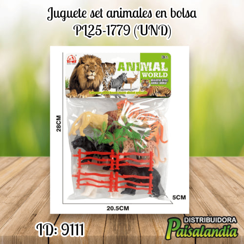 Juguete set animales en bolsa PL25-1779 (UND)