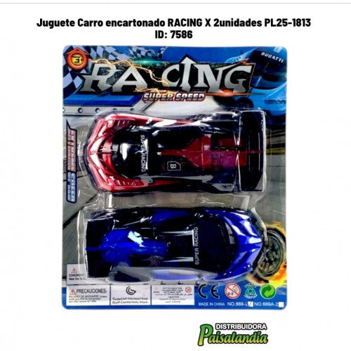 Juguete Carro encartonado RACING X 2unidades PL25-1813 (UND)