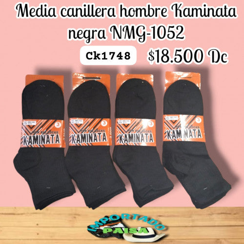 Media canillera hombre Kaminata negra NMG-1052