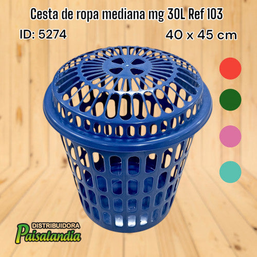 Cesta de ropa mediana mg 30L Ref 103 (UND)