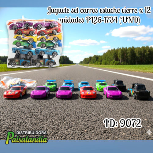 Juguete set carros estuche cierre x 612 unidades PL25-1734 (UND)