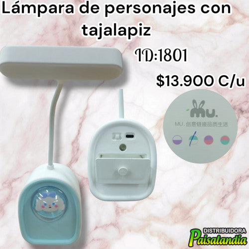 Lámpara de personajes con tajalápiz (UND)