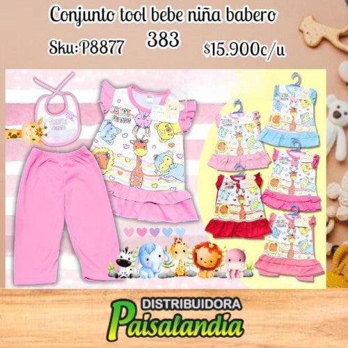 Conjunto tool bebe niña babero 383 (UND)