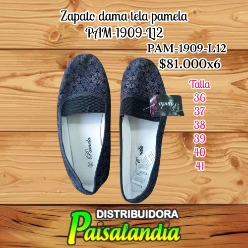 Zapato de dama tela pamela talla 36-41 PAM-1909-L12 (SOLO VENTA X 6 UNIDADES)