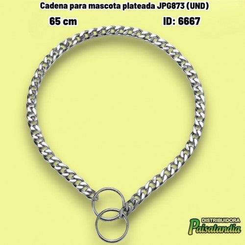 Cadena para mascota plateada JPG873 (UND)