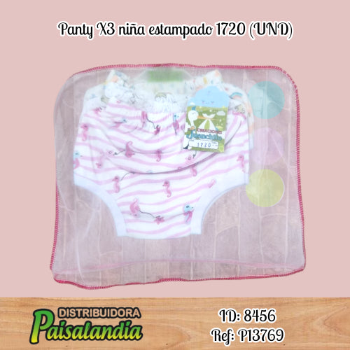 Panty X3 niña estampado 1720 (UND)