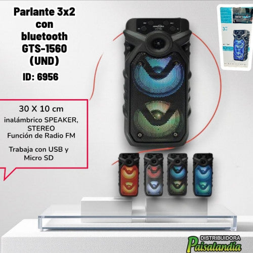 Parlante 3x2 con bluetooth GTS-1560 (UND)