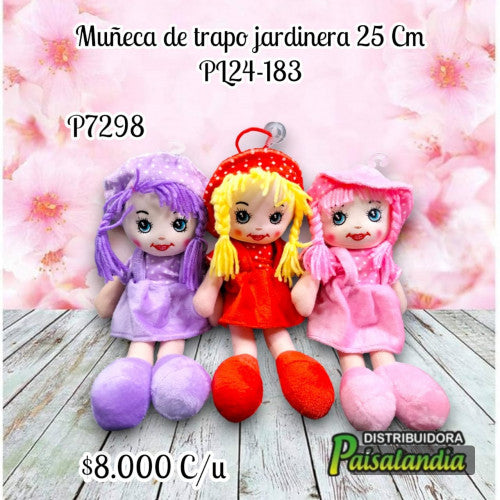 Muñeca de trapo jardinera 25 cm PL24-183