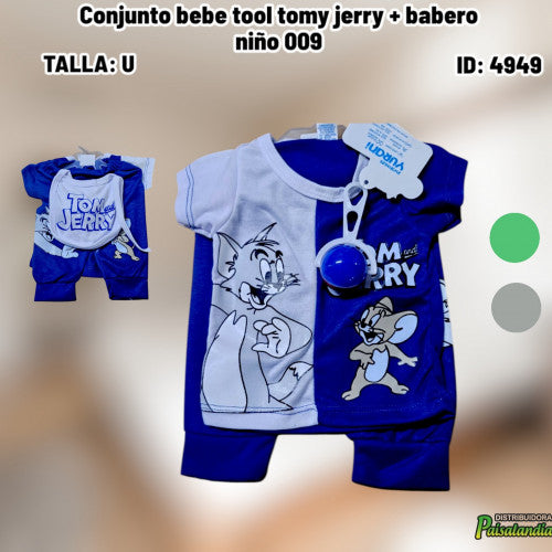Conjunto bebe tool tomy jerry + babero niño 009 (UND)