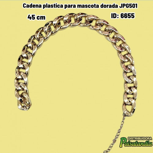 Cadena plastica para mascota dorada JPG501 (UND)