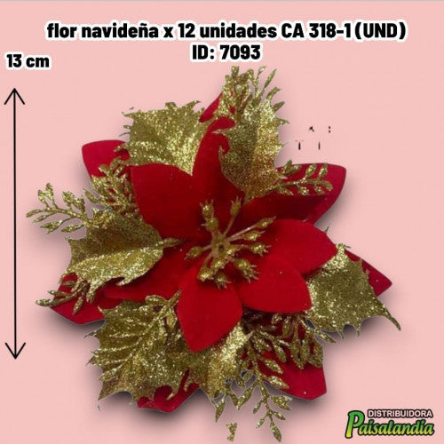 flor navideña x 12 unidades CA 318-1 (UND)