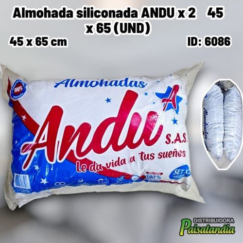 Almohada siliconada ANDU x 2 45 x 65 (UND)