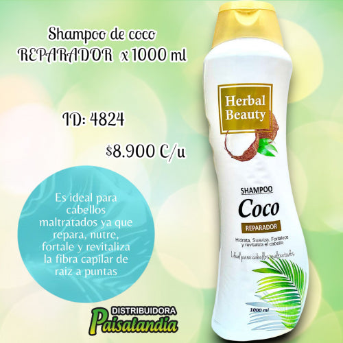 Shampoo de coco REPARADOR x 1000 ml (UND)