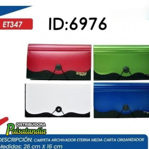 Carpeta archivador media carta 13 bolsillos ET347 (UND)