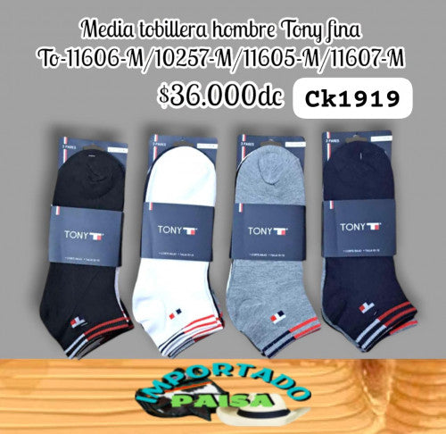 Media tobillera hombre Tony TO-11606-M/11605-M/11607-M10257-M