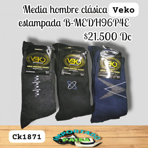 Media clasica hombre Veko estampada letra dorada  B-MEDH96P4E