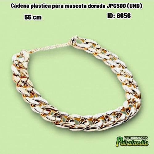 Cadena plastica para mascota dorada JPG500 (UND)