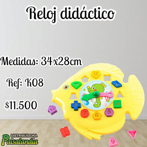 Juguete reloj didáctico 34x28 cm K08-LOC (UND)