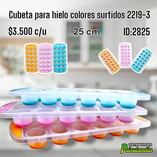 Cubeta para hielo colores surtidos - 2219-3 (UND)