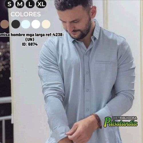 Camisa hombre mga larga ref:4238:(UN)