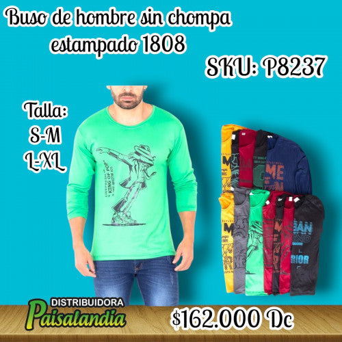 Buso de hombre sin chompa estampado 1808