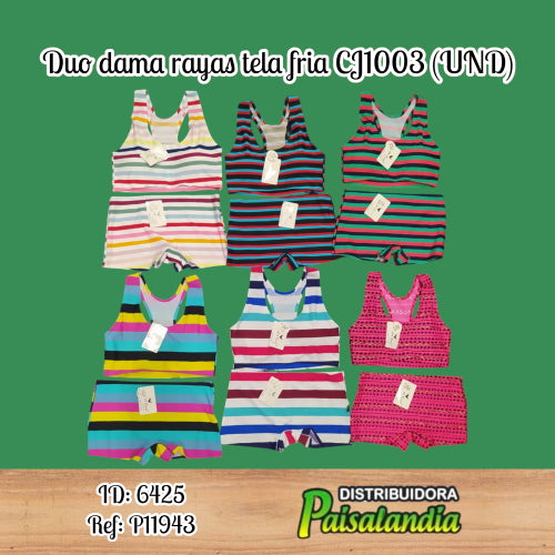 Duo dama rayas tela fria CJ1003 (UND)