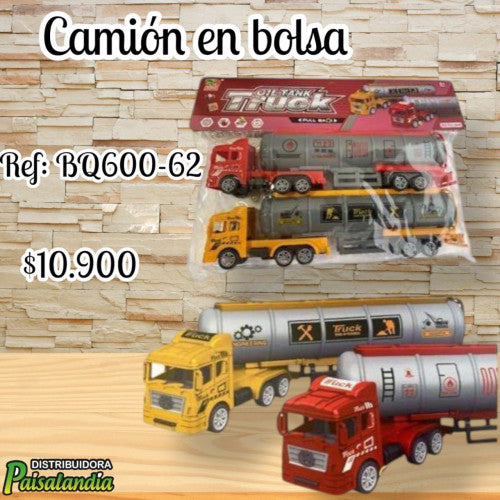 Juguete camión en bolsa BQ600-62 (UND)